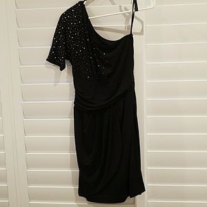Never worn black dress with rhinestone accents